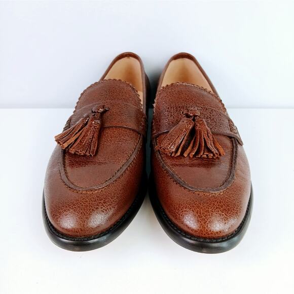 J.Crew Women's SZ 10.5 Crackled Leather Academy Loafers With Tassels NWOB - Picture 6 of 10